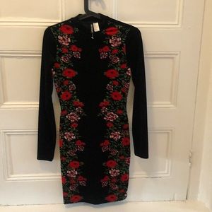 Velvet printed dress